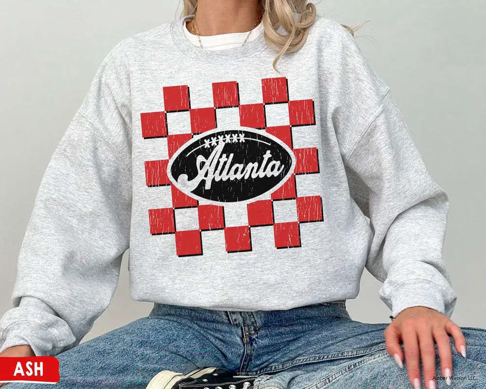 Retro Atlanta Football Crewneck Sweatshirt / T-Shirt, Vintage Style Falcons Sweatshirt, Atlanta Game Day, Falcons Gifts, Sunday Football