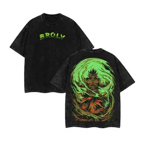 BROLY DBZ Retro Vintage Unisex Oversize Anime Manga Acid Washed Lightweight Cotton T-shirt, Anime Merch, Gift For Anime Fan, Weeaboo