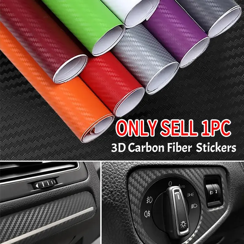 3D Carbon Fiber Car Sticker, Car DIY Styling Vinyl Colorful Decal, Car Exterior Interior Protective Film, Car Accessories, Car Decals For Cars, Stickers For Cars, Car Window Sticker