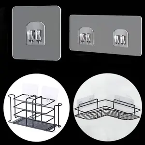 Transparent Hanging Shelf Hook Set, 4-8pcs Self Adhesive Wall Mounts, Ideal for Bedroom Bathroom Kitchen Living Room Organization, Self Adhesive Hooks, Wall Mounted Hook