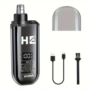 Portable Electric Nose Hair Trimmer, USB Rechargeable Nose Hair Shaver, LED Display Men's Grooming Tool, Cordless Trimmer, Digital Beard Trimmers, Valentine's Day Gift