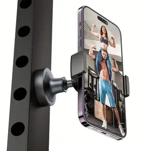 Heavy-Duty Aluminum Alloy Smartphone Holder for Fitness - 360° Rotating Magnetic Mount, Stable, Universal, Easy to Use, Compatible with All Mobile Phone Models