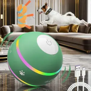 Interactive Dog Toys for Puppy to Large Breeds, Motion Activated Automatic Rolling Ball with Strap, Durable Chew-Resistant Fetch Toy, Tough Outdoor Play for Active Dogs, Improved Tennis Ball Design (Green) bark  box  toy  inside interactive  feeder