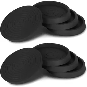 8 count Non Slip Furniture Pads, 2.5" Round Furniture Coasters Cups, Rubber Furniture Pads for Hardwood Floors, Floor Protectors and Stoppers for Bed, Cabinet, Sofa, Chair, Table (Black)