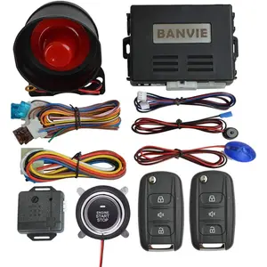 Car Alarm System with Remote Start Kit & Push to Engine Start Stop Button