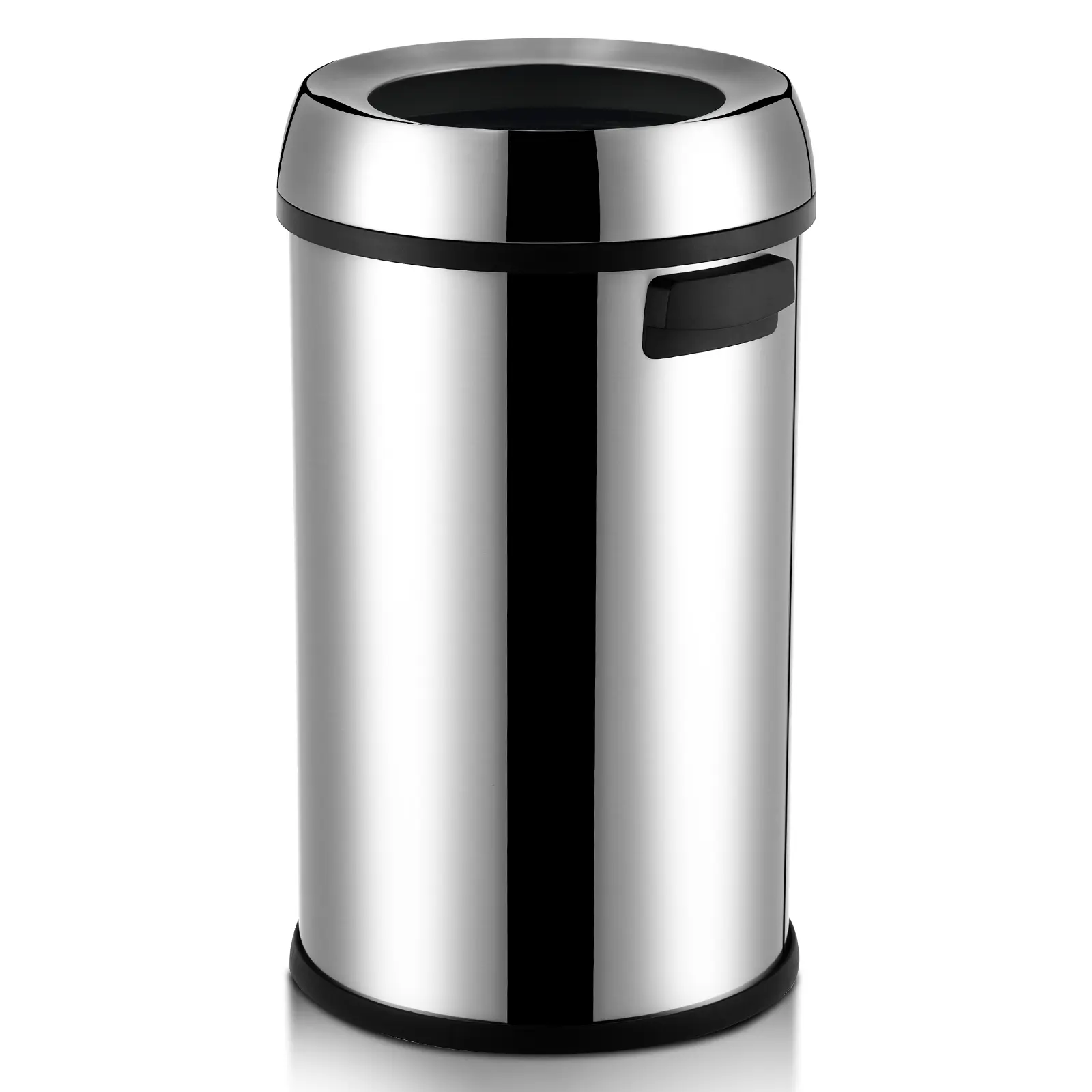 65L/17 Gal Open Top Waste & Recycling Bin - Round Stainless Steel Heavy-Duty Commercial/Kitchen Trash Can with Removable Inner Bucket for Office, Restaurant