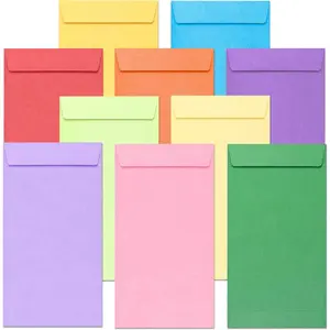 100-Count 3.5 x 6.5 Inches Colorful Money Envelopes for Cash Gifts, Saving Challenges, Coins, Checks, Seeds and Other Small Items, 10 Colors, Color Pop Collection