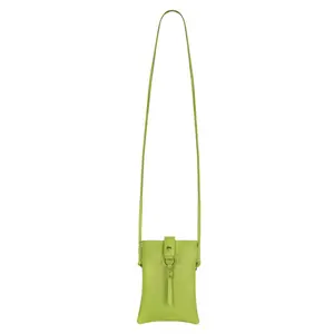 Jennie Small crossbody bag w/ slim strap closure & tassel - Lime Green