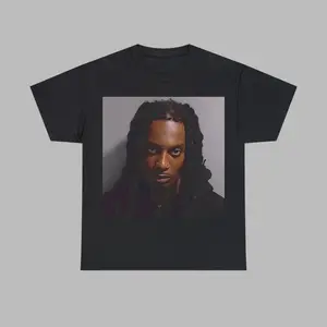Streetwear Carti T-Shirt Highlighting Mugshot and Album Tour Merch Design