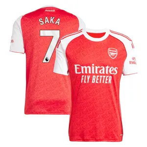 Unisex Soccer Arsenal Team Saka 7 Champions League Playoffs 2026 Home Stadium Jersey - White