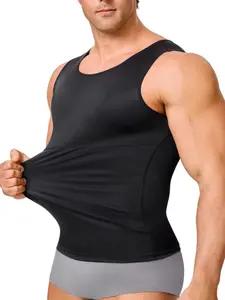 Men's Solid Shapewear Tank Top, Breathable Comfortable Slimming Vest, Compression Shirt, Men Shapewear Top for All Seasons, Men's Compression Shapewear Halloween menwardrobe comfyessentials mensworkout midsize menswear Compression Shaper Top