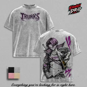 Future Trunks DBZ T-Shirt, DBZ Trunks Anime Graphic Tee, Capsule Corp Saiyan Warrior Shirt, Vintage Washed Oversized Anime T-Shirt, Manga Streetwear Graphic Tee, Trunks Power Shirt, Japanese Anime Fan Gift Unisex Cotton Streetwear Top