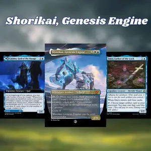 MTG Proxy 100+ Cards – Upping the Average – Shorikai, Genesis Engine – Azorius Vehicles Pilot Draw Engine Strategy – EDH Commander Gift for Card Game Fans
