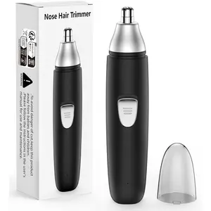 Nose Hair Trimmer Painless Rechargeable Ear and Eyebrow Trimmer Professional with Dual Edge Blades (Black)