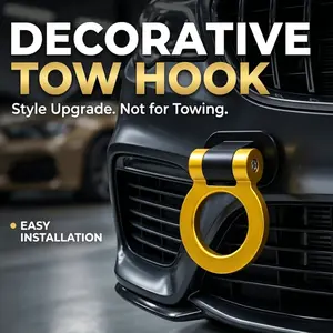 Decorative Tow Hook for Car, Cool Alloy Ring Tow Hook Decor, Easy Installation Car Exterior Accessory, Unique Auto Styling Charm for Truck SUV (Not for Towing), Must-Have Car Trendy Upgrade
