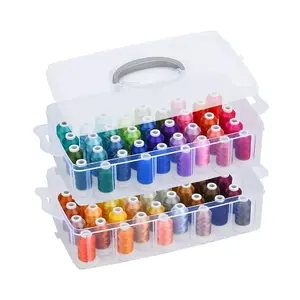 80-Colors Polyester Machine Embroidery Thread Set, 500M (550Y) Embroidery Thread Kit with Clear Storage Box, Multi Color Sewing and Embroidery Thread for Embroidery Machines, Embroidery Supplies, Compatible with Janome and Robison-Anton Colors