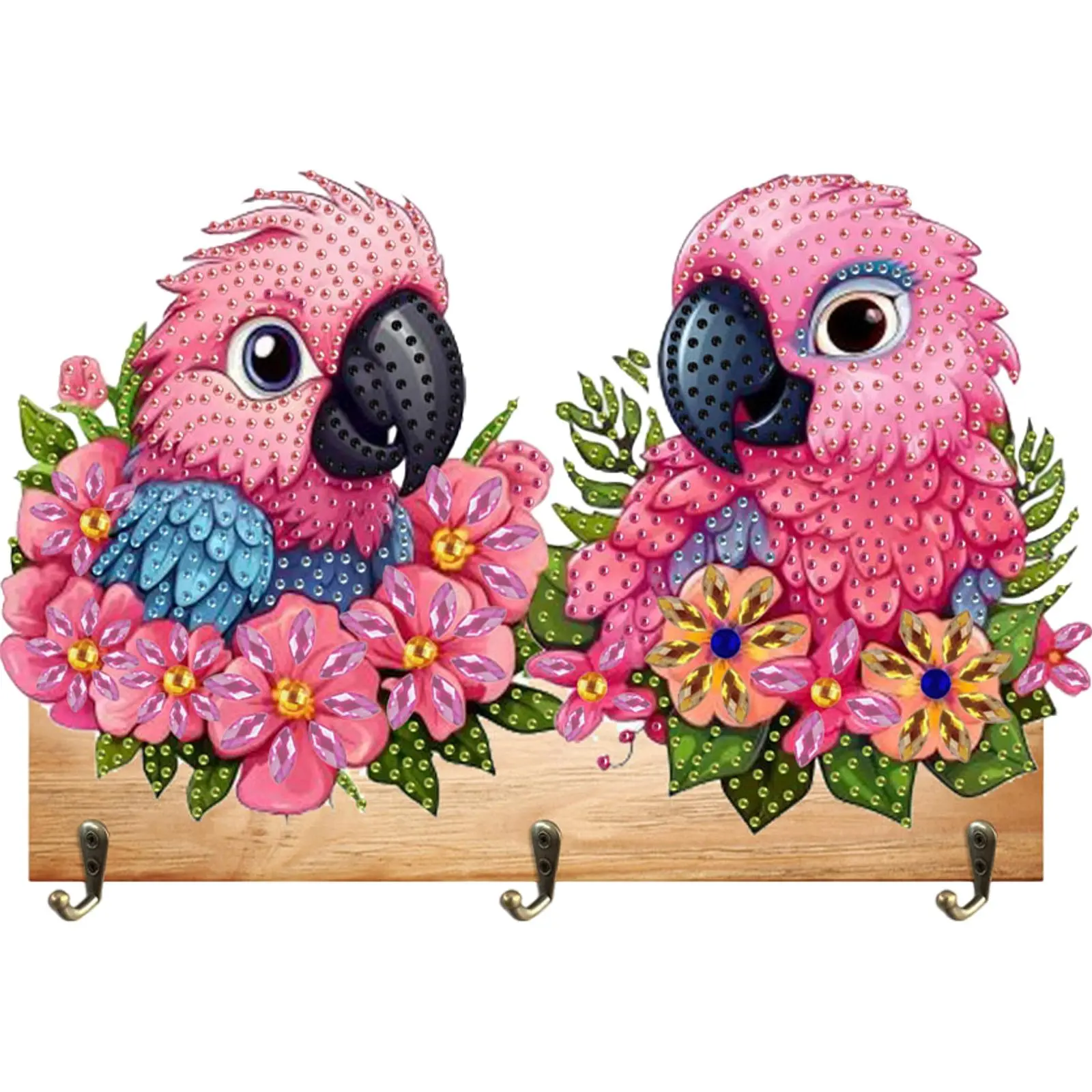 Animal Patterns Wood DIY Diamond Art Craft Wall Hooks Diamond Painting Hanging Hook for Wall Decoration and Space-Saving Storage