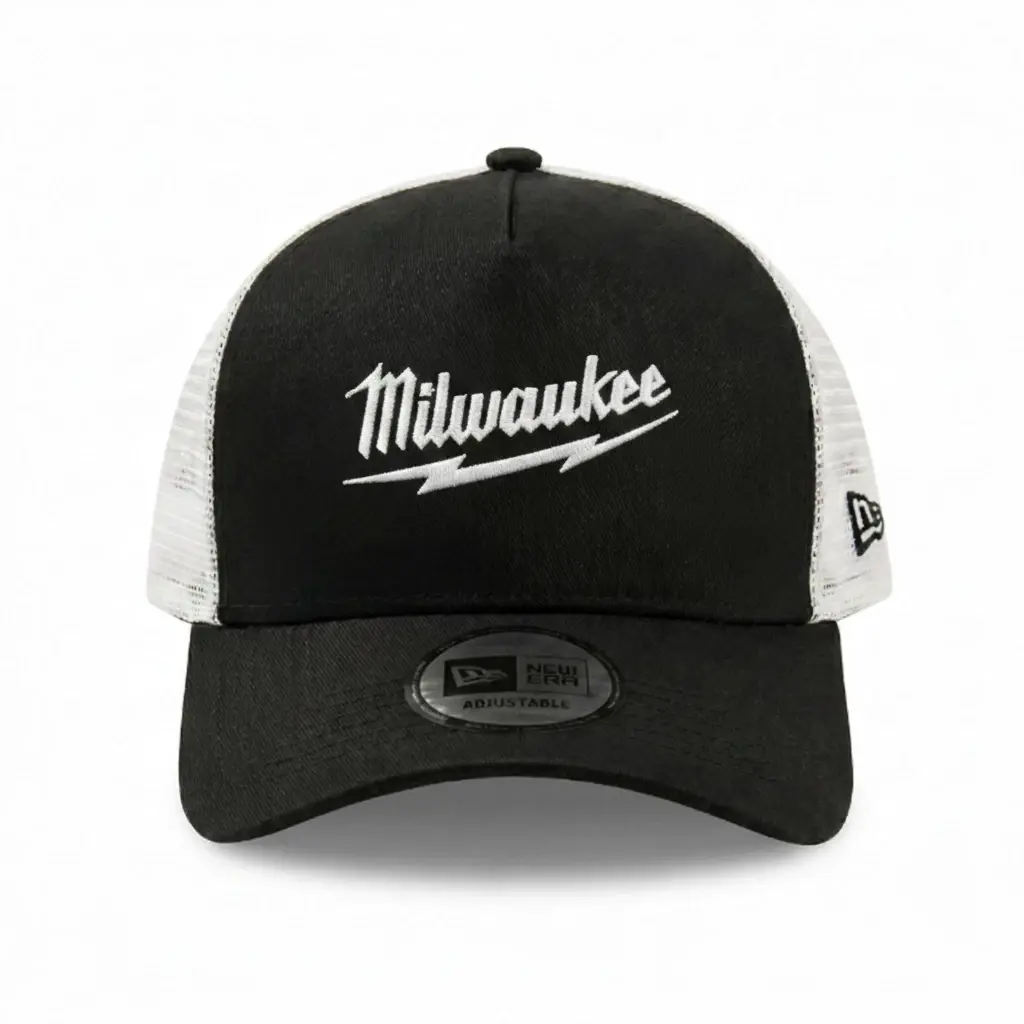 M Thunder Embroidered Trucker Hat - Black White, Sports & Outdoor Accessory Hat