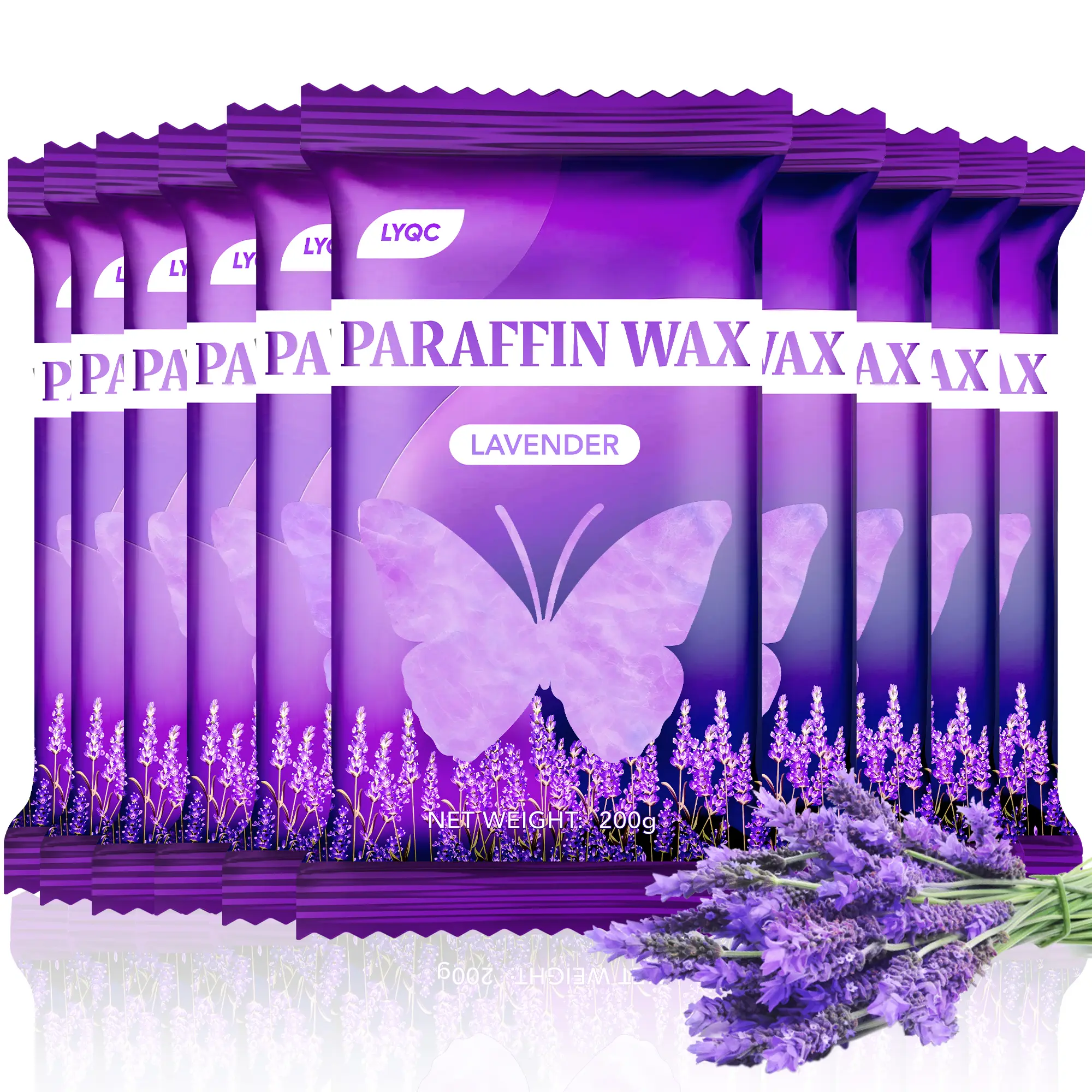 LYQC Hand & Foot Paraffin Wax 10 Pack Lavender Flavoured 200g Each Deeply Moisturising for All Machines Natural Moisturizing Foot Exfoliating Mask Hydrating Care