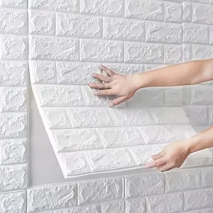 40pcs 3D Wall Stickers, Self-Adhesive Waterproof Foam, Easy Peel & Stick, Washable, Cuttable, Striped Glitter Matte Finish, Home Decor