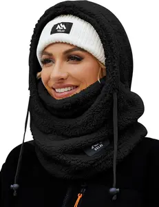 Balaclava Fleece Ski Mask for Men Women Winter Face Masks Windproof Hooded Scarf Cold Weather Hat Neck Warmer VELAI