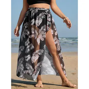 BLOOMCHIC Plus Size Two-Piece Tropical Print Sarong Wrap Swim Bottoms Set [M-6X]2026 Summer Vibes Swimweek