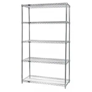 Quantum Storage Chrome Wire Shelving Unit - WR86-1424C-5 5-Shelf Home Organiser, Racks for Storage, 14x24x86 in