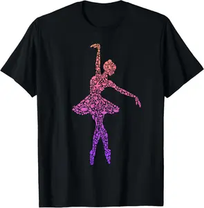 100% Cotton Ballet Ballerinas Women Girls Ballet Dancer T-Shirt
