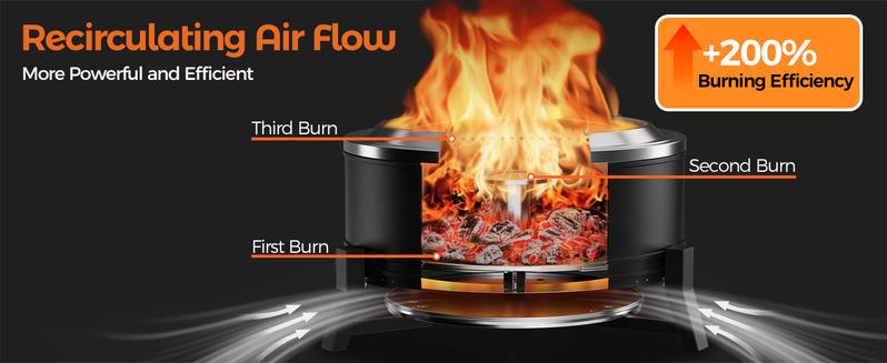 BALI OUTDOORS 22-Inch/27-inch Smokeless Wood Pellet Fire Pit with Cooking Grill – Portable Low Smoke Bonfire with Ash Pan for Outdoor Picnic, Camping, Patio, and Backyard