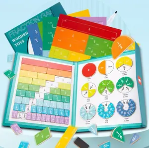 Magnetic Fraction Educational Puzzle Fraction Tiles and Circles, Equip Magnetic Score Disk Demonstrator,Math Manipulatives Enhance Early Primary School Students Mathematical Skills demonstration book