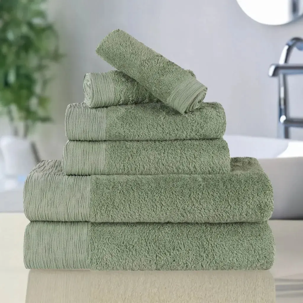 Rayon from Bamboo Cotton Blend Plush Towel Set 6-Piece - Sierra