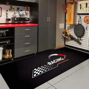 Sports Style Motorcycle Mat, Racing Bike Parking Rug, Indoor Carpet, Easy Storage, Modern Home Accessory, Modern Runner Rug