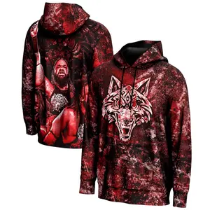 Jacob Fatu Red Graphic Hoodie, WWE Wrestling Pullover, Tribal Samoan Werewolf Streetwear, Hardcore Fan Gift, Bloodline Power Aesthetic Apparel