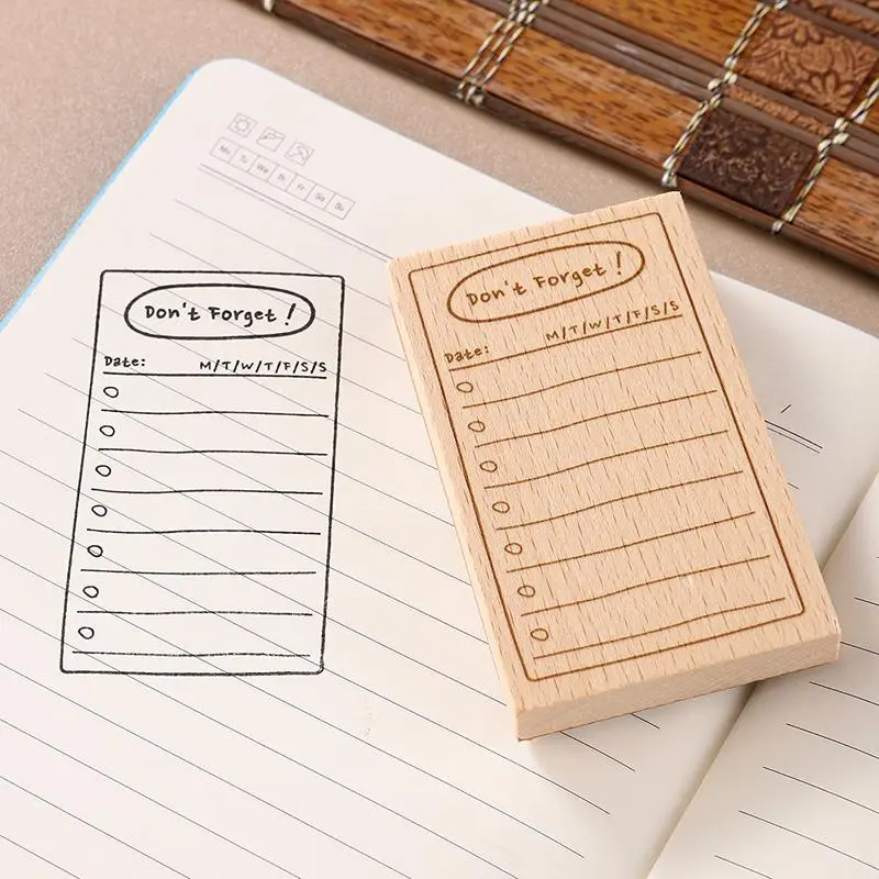Wooden Stamp, 1 Count Vintage Multi-purpose Memo Stamp for Crafts, Office, School, Diary, Scrapbook