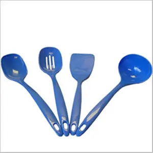 212 MAIN 4pc Camp Kitchen Utensil Set - Azure, Includes Spoon and Spatula for Sports & Outdoor Camping & Hiking Use, Spoons Set, Slotted Spoon