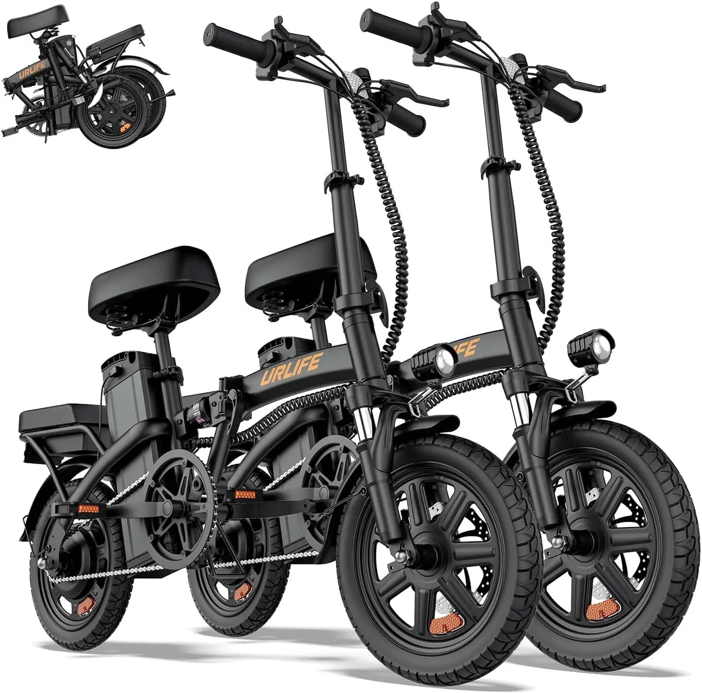 WABCEI 14" Folding Electric Mini Bike for Adults - 500W Peak Motor, 20MPH, 40-mi Range, UL 2849 Certified, Fast Charging, Shock Absorbers, Urban Fit for Commuting & E-Biking
