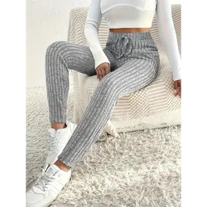 【shipping from US 】 Fashion Sports Running Skinny Leggings, Drawstring Waist, Women's Printed Slim Thin Autumn And Winter Outside Wear