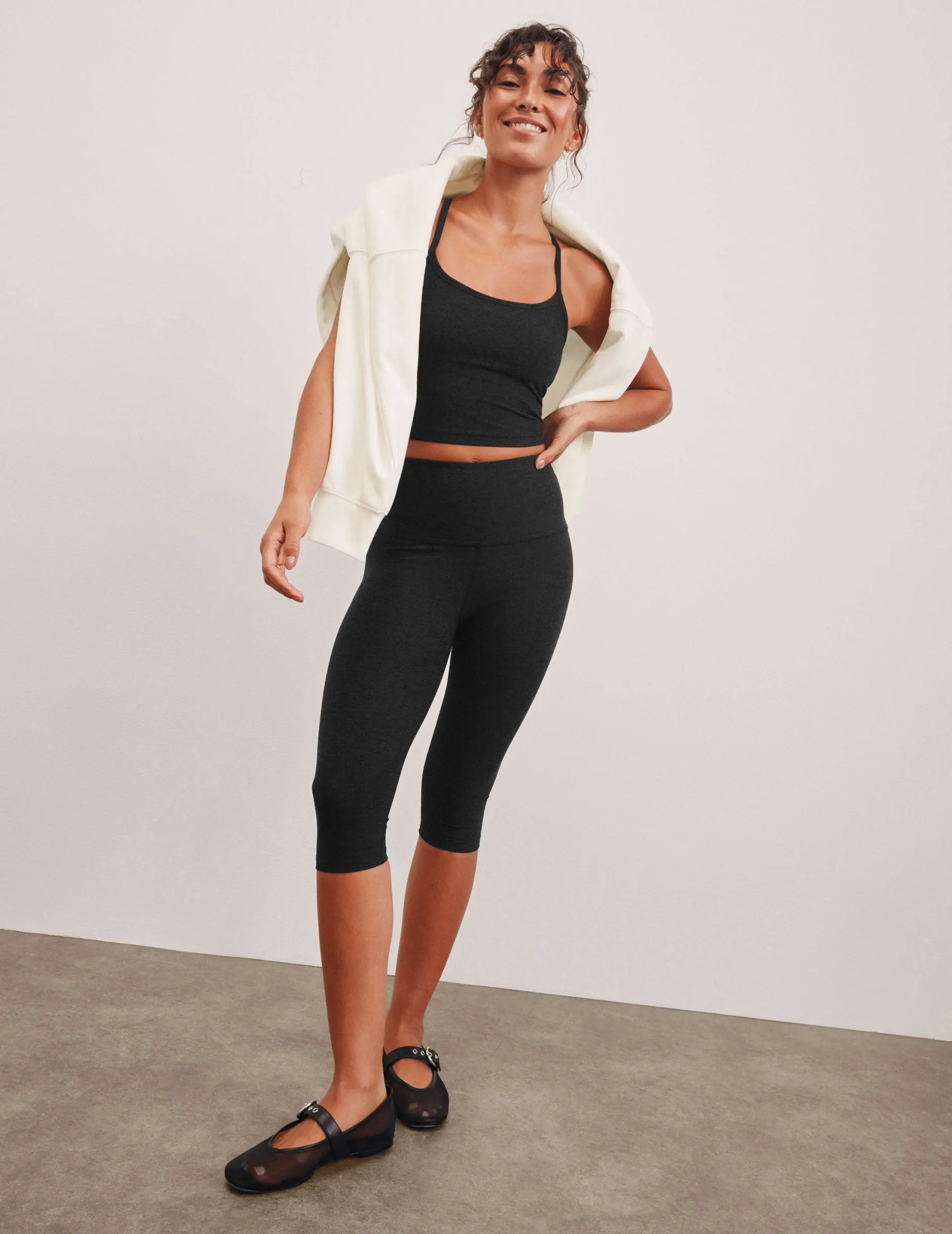 High Waisted Pedal Pusher Legging - Darkest Night