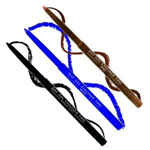 Pinky B Beauty Gel Eyeliner Pencil Set - 3 Colors Waterproof Long Lasting Smooth Glide Perfect for Everyday & Special Events Makeup