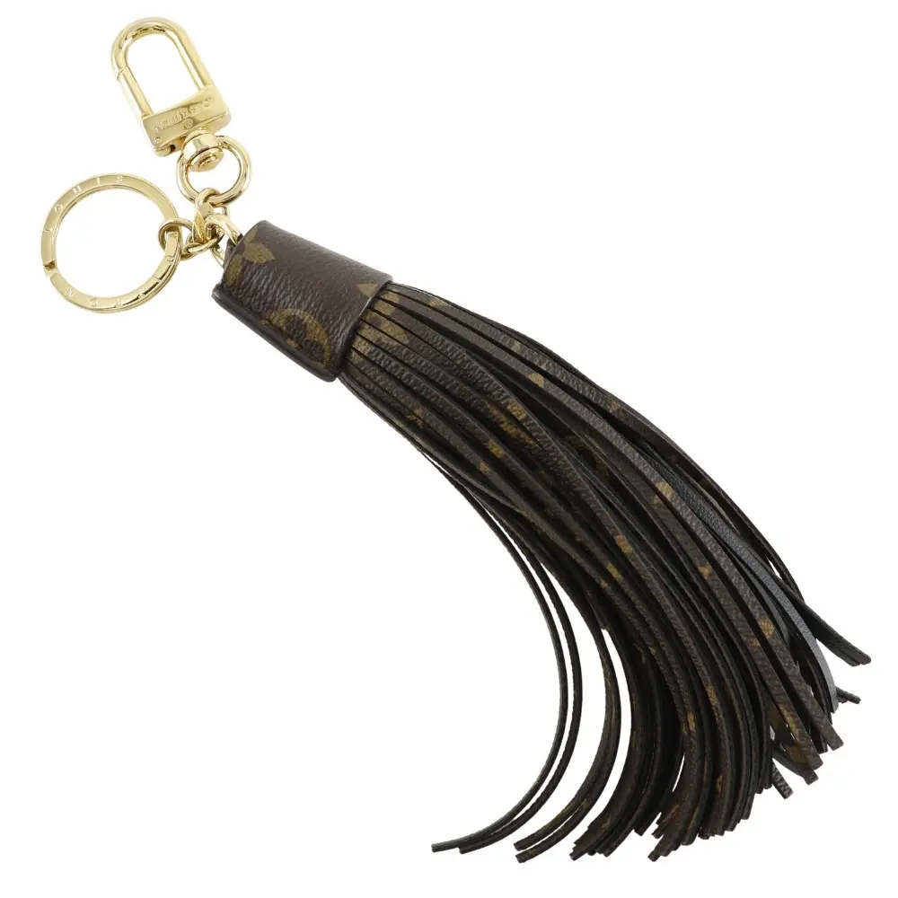 Pre-owned Louis Vuitton Canvas Small Leather Goods Monogram Tassel Keychain