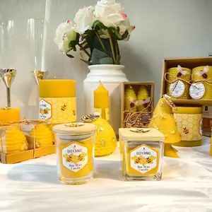 2pcs Hand Rolled Beeswax Decorative Household Candles, DIY Beehive Candle Decorations, Honey Cover Beeswax, Hand Rolled Wax, Home Decoration, Home Decor Supplies