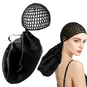 Humwam Reversible Detachable Satin Hair Wrap – Adjustable Band for Curls, Braids, and Silk Press Styles