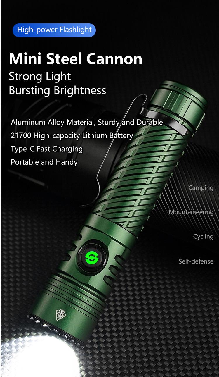 Rechargeable Flashlight Strong Light Ultra Bright Portable Outdoor Camping Flashlight Home Ultra Long Endurance Lighting Six Modes