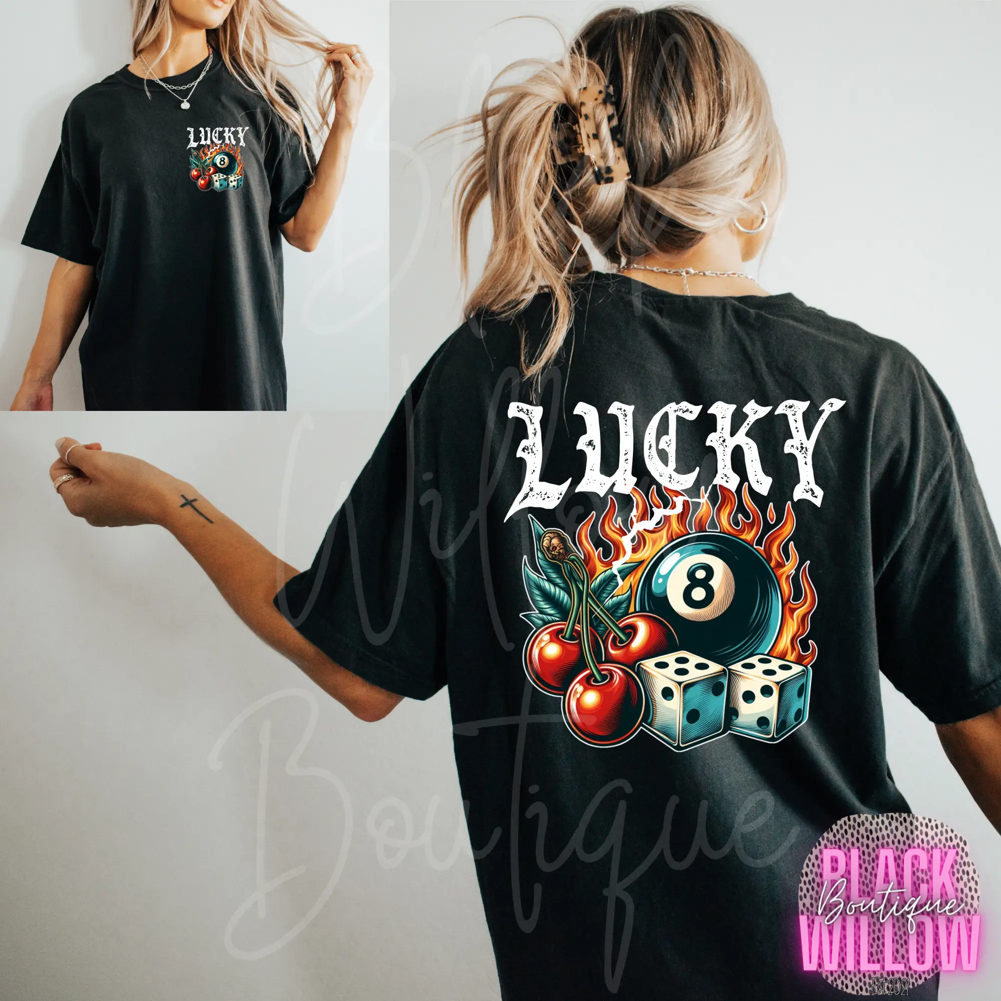 Lucky Eight Ball Tee Or Sweatshirt tshirts for