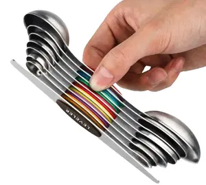 Magnetic Measuring Spoons Set of 8 Stainless Steel Dual Sided