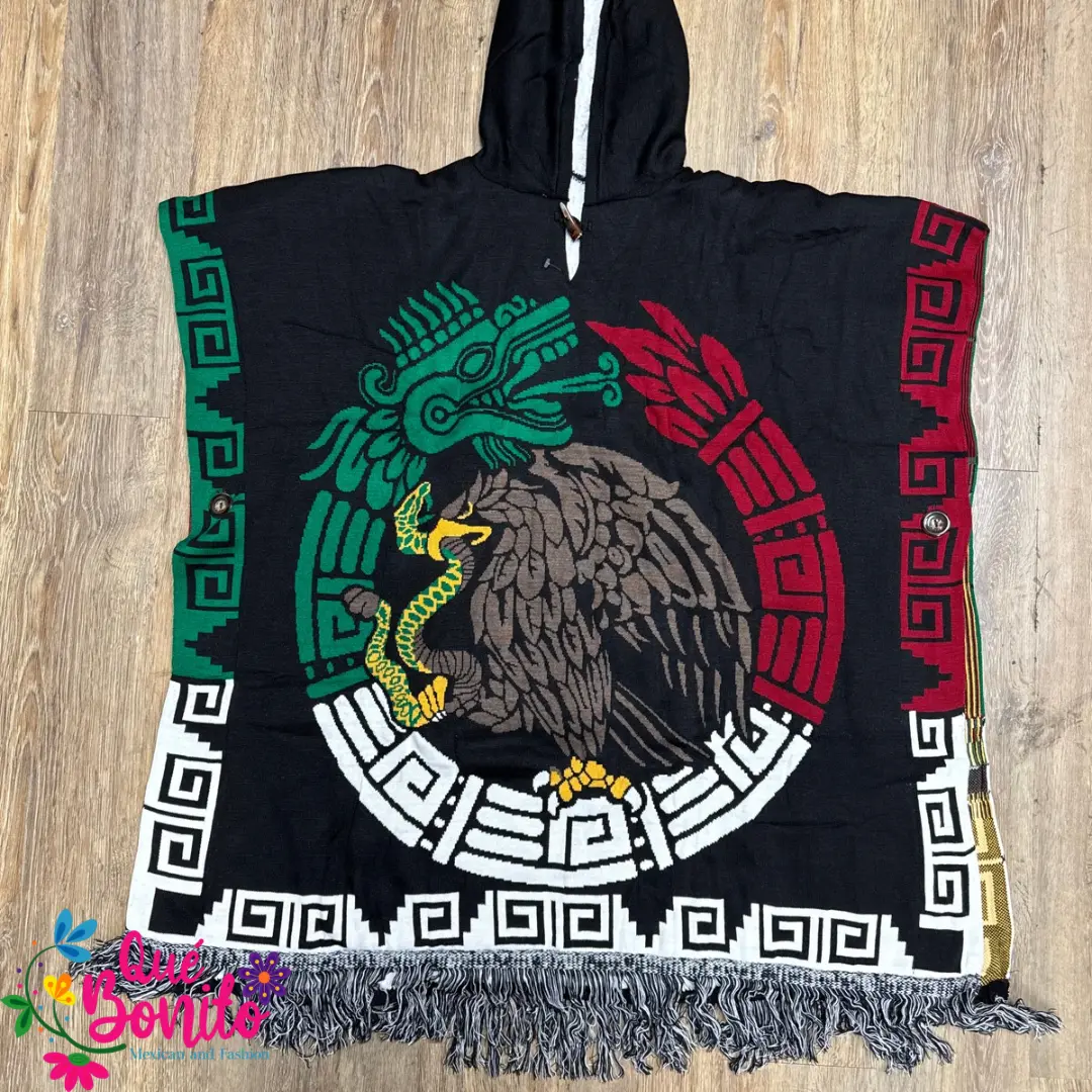 Aztec calendar Poncho Fleeced Unisex Onesize Aztec calendar Poncho Fleeced Unisex Onesize