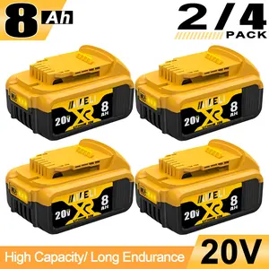 8000mAh Replacement Battery for Dewalt 20V Cordless Power Tools DCB200 DCB203 DCB204 DCB205-2 DCB200-2 DCB180 DCD/DCF/DCG/DCS Series Lithium-ion