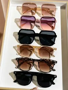 Unisex Geometric Frame Sunglasses Set, Fashionable Bohemian Style, Modern Simple Design, Perfect for Outdoor Travel, Driving, Camping, Street Photography