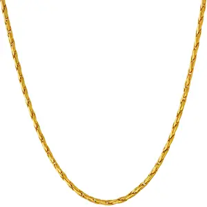 LIFETIME JEWELRY Twister Weave Chain Necklace for Women & Men 24k Real Gold Plated (2mm & 3mm) (16 inches, 2mm)