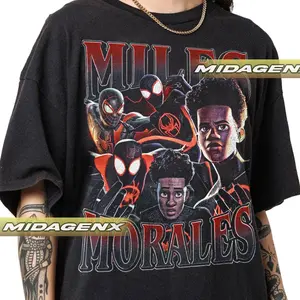 Limited Miles Morales Across -Verse Vintage T-Shirt, Gift For Women and Man Unisex T-Shirt Cotton Crewneck
